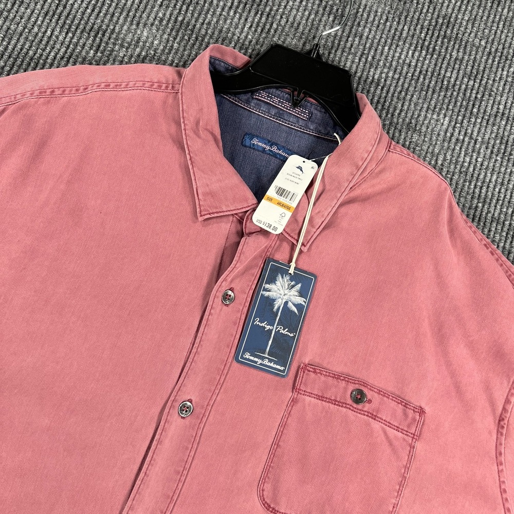 Tommy Bahama Indigo Palms Shirt Mens 4XLB Big Red Long Sleeve‎ Button Up New